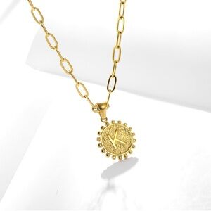 Initials “K, L, S, A” Gold plated over Stainless Steel Necklace